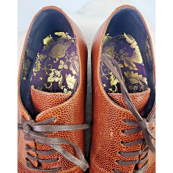 Kenneth Cole Formal or Casual Leather Brown Pebble Texture Lace Up Shoes Sz 10 - Picture 9 of 14